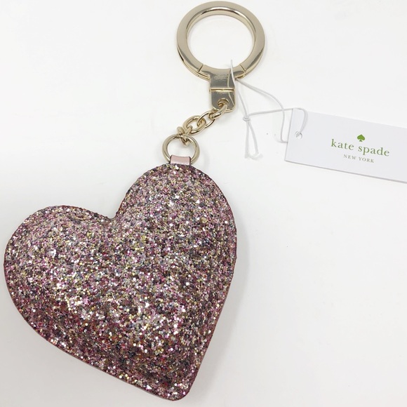 kate spade Accessories - Kate Spade | Glitter Heart Keychain Bag Charm Fob